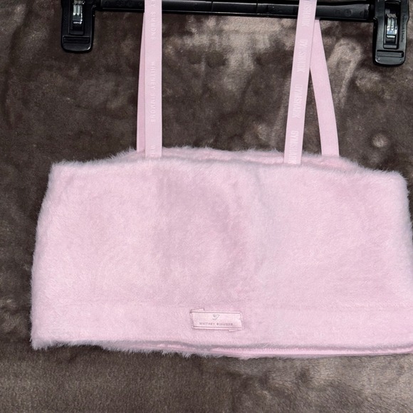 Gymshark Whitney Simmons Pink Fuzzy Crop Top Bralette Women's Small NWOT - Picture 10 of 13
